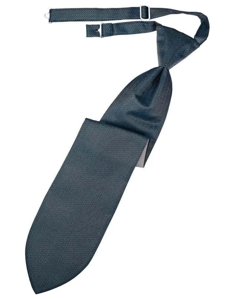 Necktie Herringbone Formal Poly Woven Pre-Tied Assorted Colors by Tux-USA