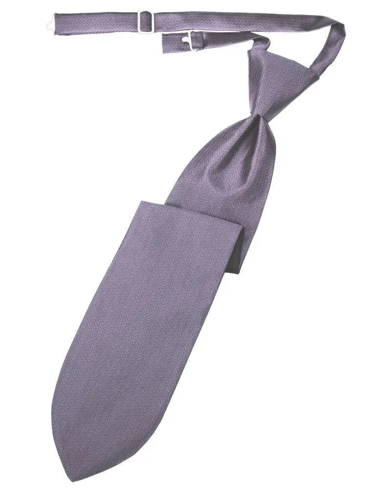 Necktie Herringbone Formal Poly Woven Pre-Tied Assorted Colors by Tux-USA