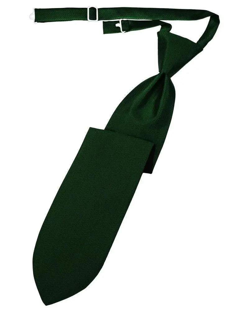 Necktie Herringbone Formal Poly Woven Pre-Tied Assorted Colors by Tux-USA