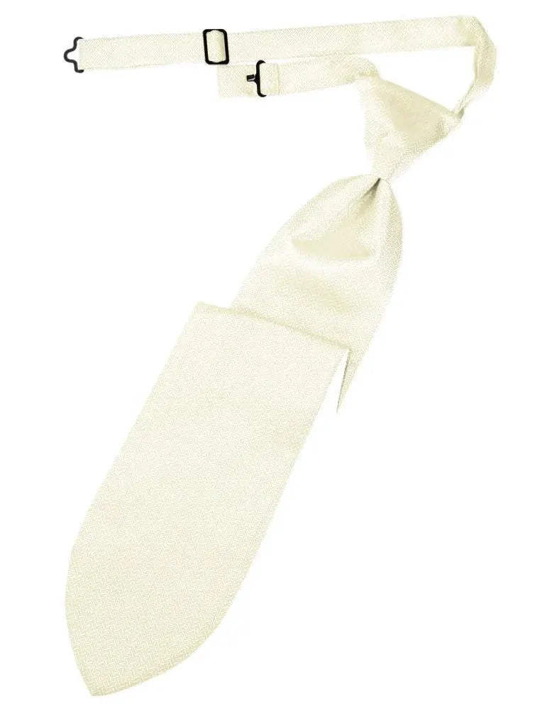 Necktie Herringbone Formal Poly Woven Pre-Tied Assorted Colors by Tux-USA