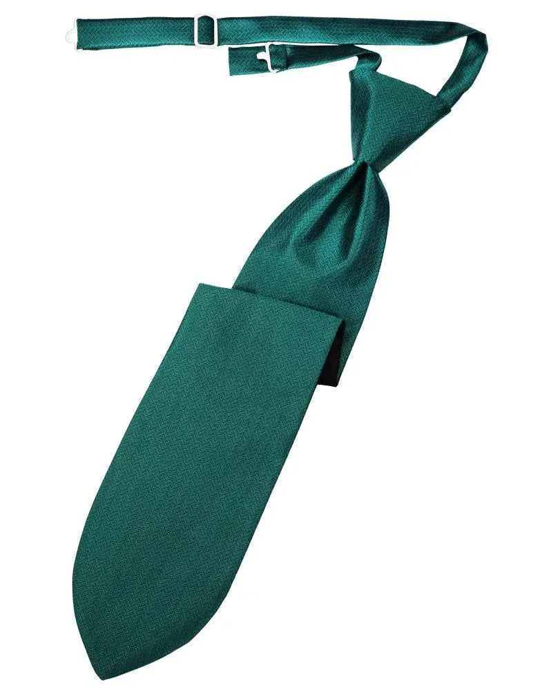 Necktie Herringbone Formal Poly Woven Pre-Tied Assorted Colors by Tux-USA