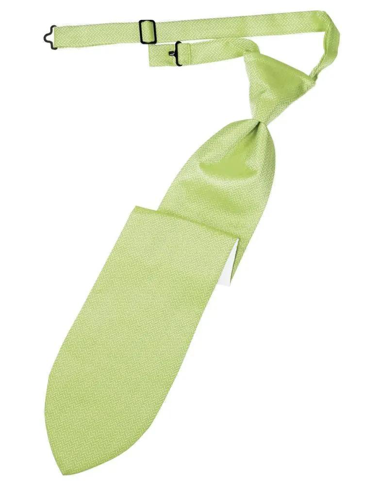 Necktie Herringbone Formal Poly Woven Pre-Tied Assorted Colors by Tux-USA
