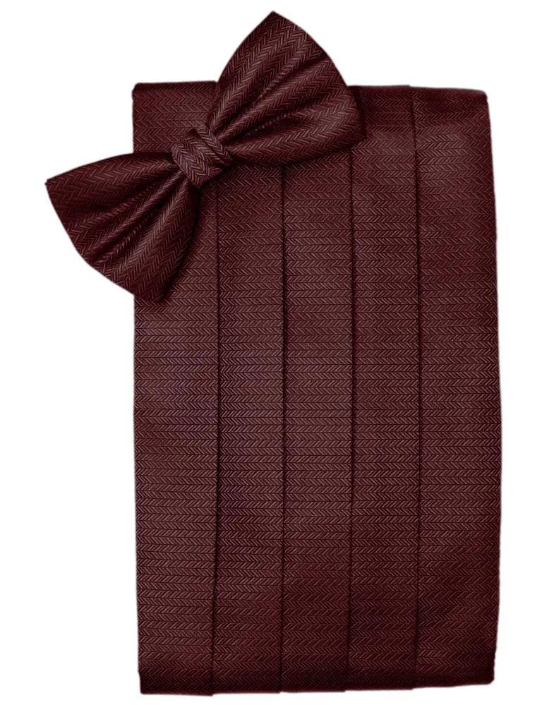 Set Herringbone Cummerbund & Bow Tie by Tux-USA