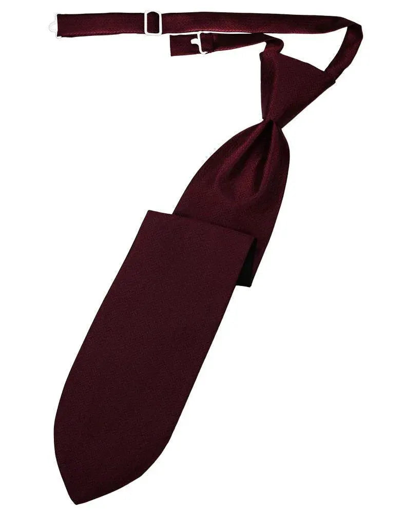 Necktie Herringbone Formal Poly Woven Pre-Tied Assorted Colors by Tux-USA