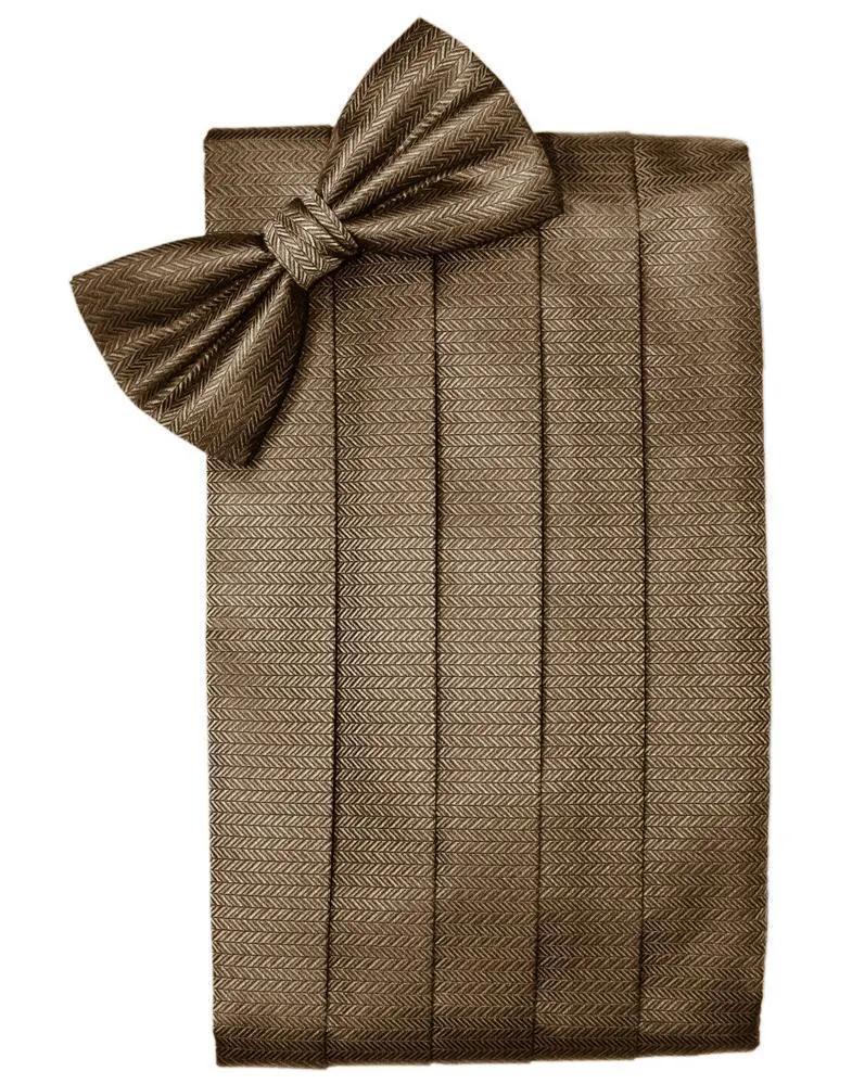 Set Herringbone Cummerbund & Bow Tie by Tux-USA