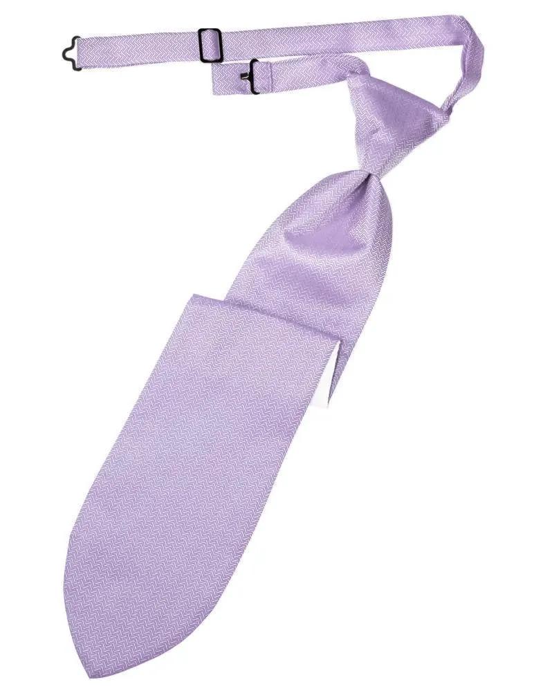 Necktie Herringbone Formal Poly Woven Pre-Tied Assorted Colors by Tux-USA