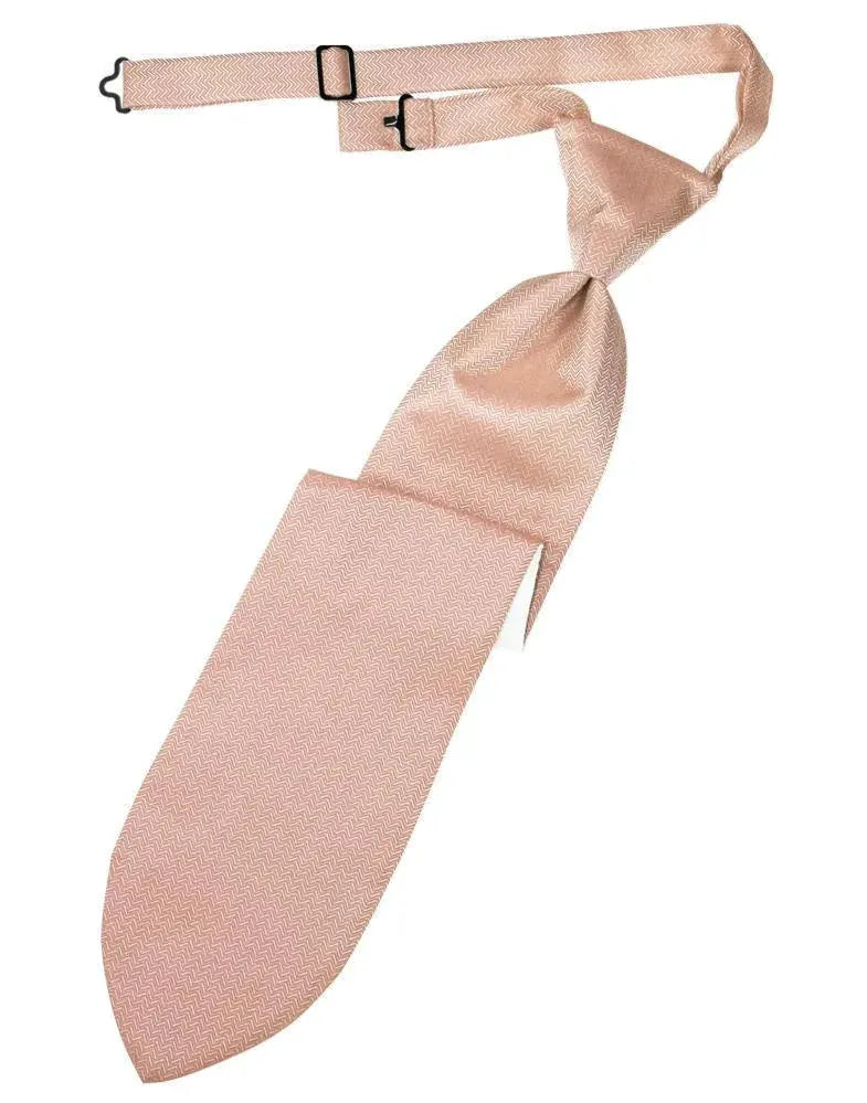 Necktie Herringbone Formal Poly Woven Pre-Tied Assorted Colors by Tux-USA