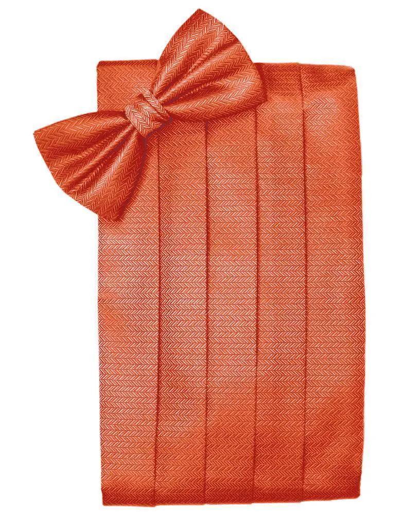Set Herringbone Cummerbund & Bow Tie by Tux-USA