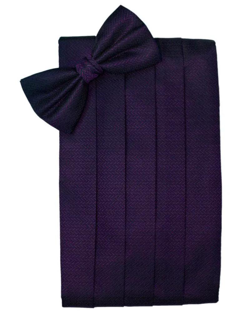 Set Herringbone Cummerbund & Bow Tie by Tux-USA