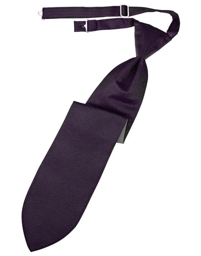 Necktie Herringbone Formal Poly Woven Pre-Tied Assorted Colors by Tux-USA
