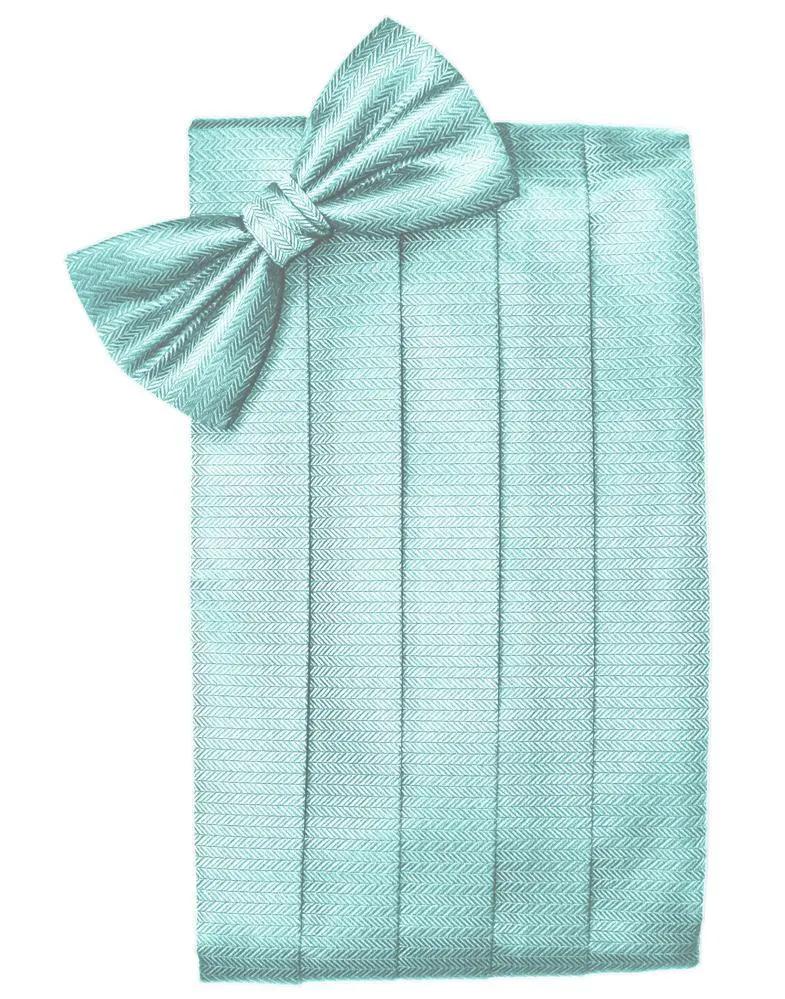 Set Herringbone Cummerbund & Bow Tie by Tux-USA