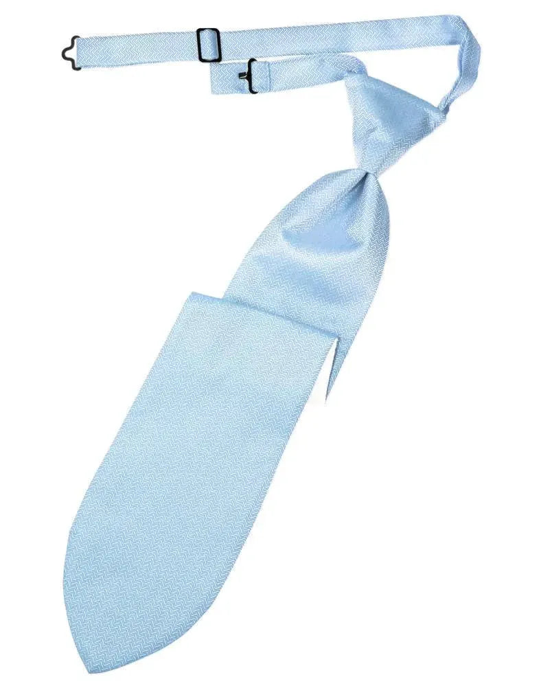 Necktie Herringbone Formal Poly Woven Pre-Tied Assorted Colors by Tux-USA