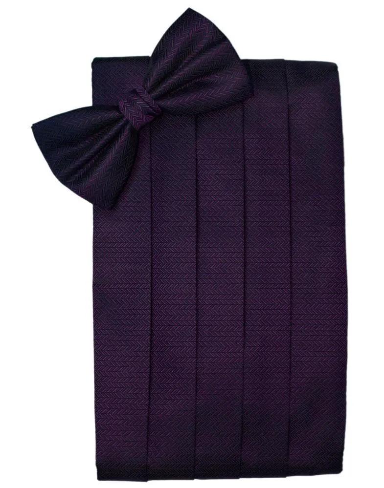 Set Herringbone Cummerbund & Bow Tie by Tux-USA