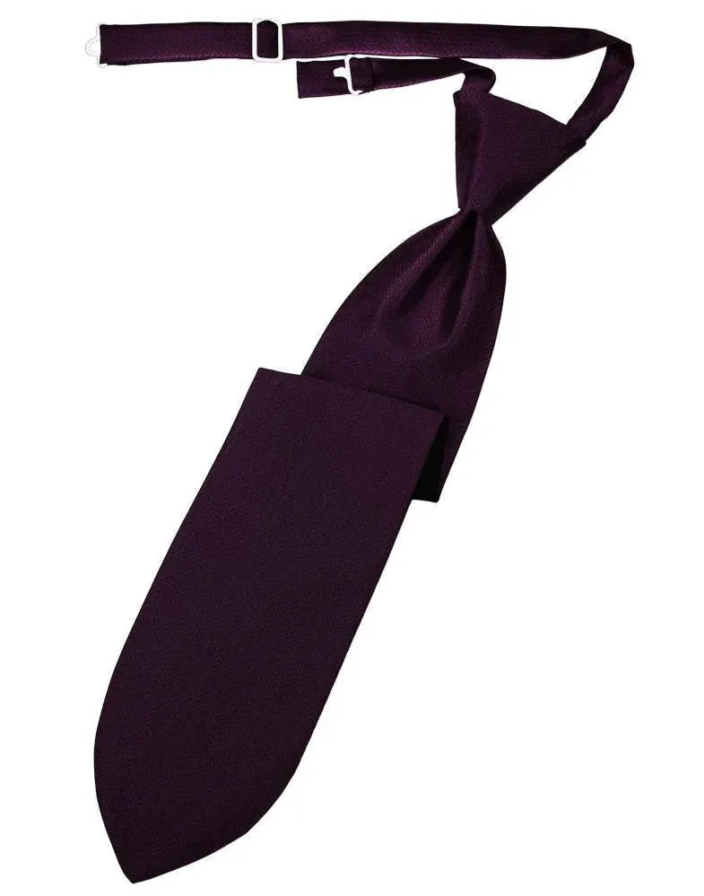 Necktie Herringbone Formal Poly Woven Pre-Tied Assorted Colors by Tux-USA
