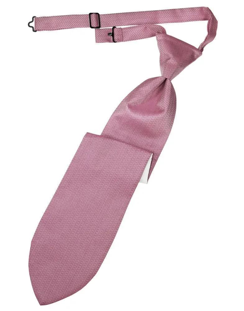 Necktie Herringbone Formal Poly Woven Pre-Tied Assorted Colors by Tux-USA