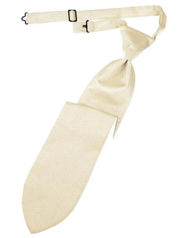 Necktie Herringbone Formal Poly Woven Pre-Tied Assorted Colors by Tux-USA