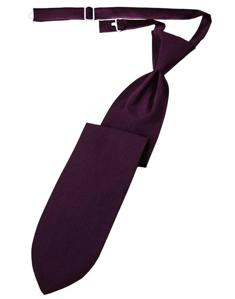 Necktie Herringbone Formal Poly Woven Pre-Tied Assorted Colors by Tux-USA