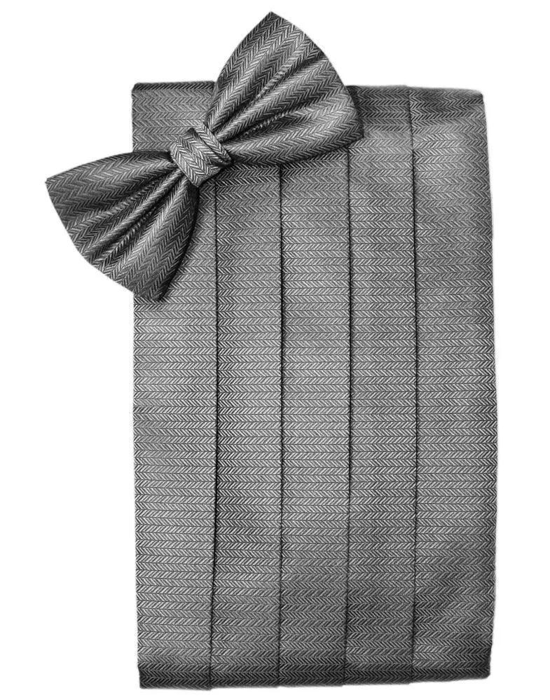 Set Herringbone Cummerbund & Bow Tie by Tux-USA