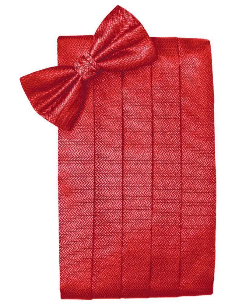 Set Herringbone Cummerbund & Bow Tie by Tux-USA