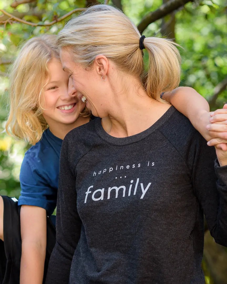 Women's Family Crew Sweatshirt, Charcoal by Family & Friends Collection