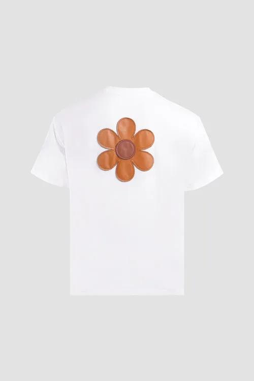 Hi Flower Vegan Leather Patch Tee by Hideout