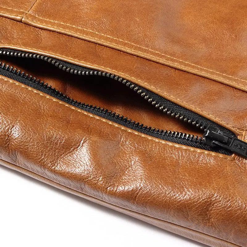 Hodor Tan Men's Leather Jacket Streetwear by Inland Leather Co.