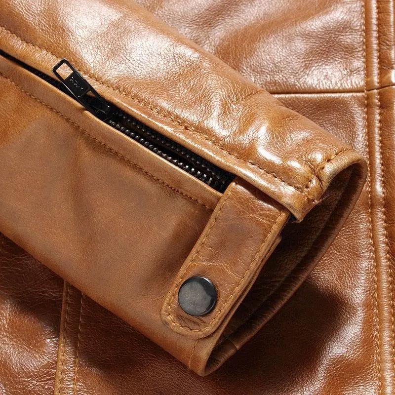 Hodor Tan Men's Leather Jacket Streetwear by Inland Leather Co.