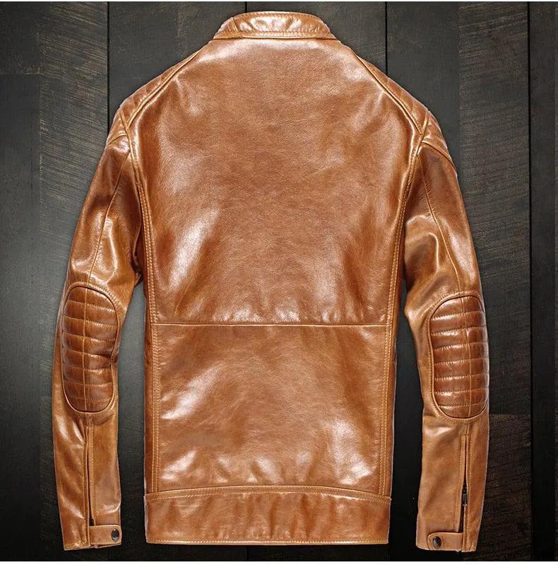 Hodor Tan Men's Leather Jacket Streetwear by Inland Leather Co.
