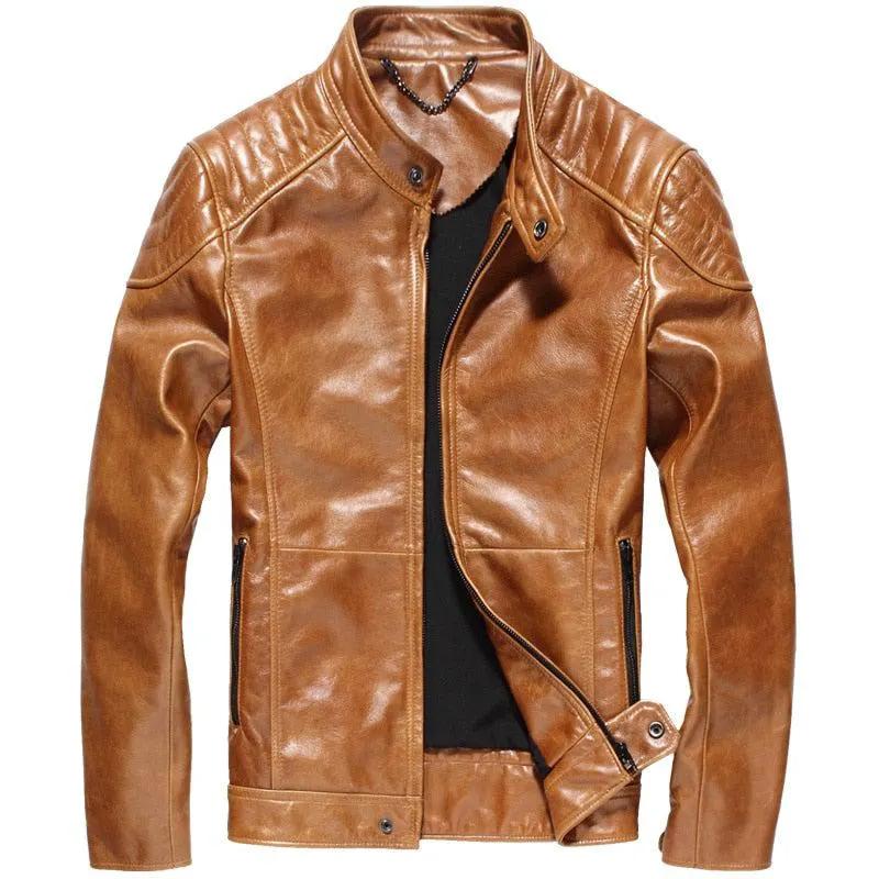 Hodor Tan Men's Leather Jacket Streetwear by Inland Leather Co.