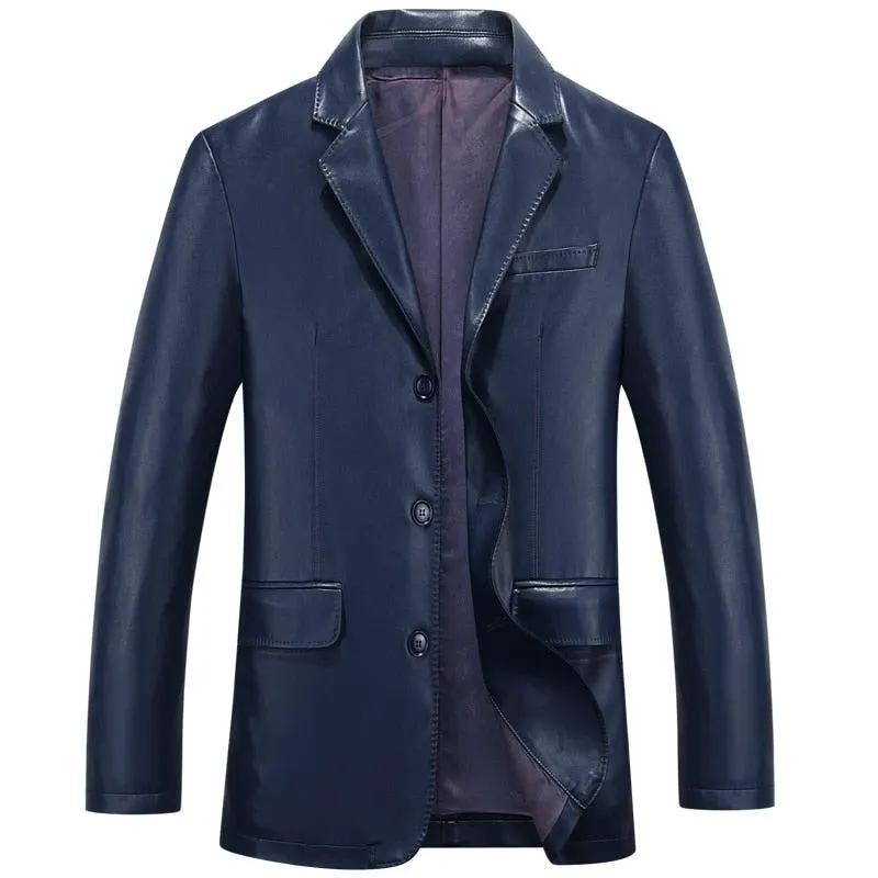 Balkan Mens 3 Button Leather Blazer by Inland Leather Co.