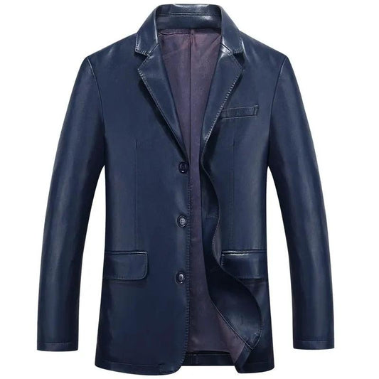 Balkan Mens 3 Button Leather Blazer by Inland Leather Co.