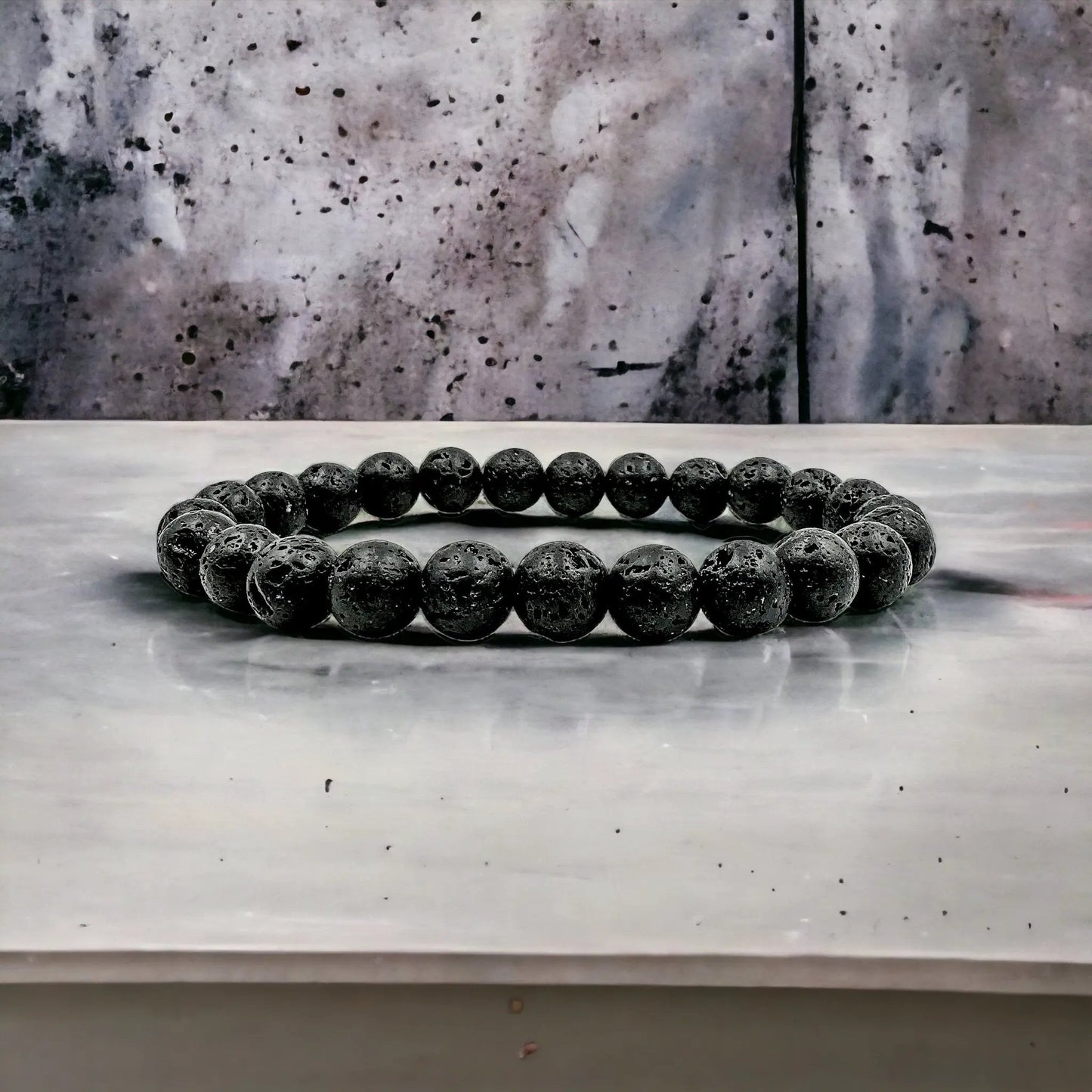 Union - Smooth Lava Rock Gemstone Beaded Bracelet by Everwood Original