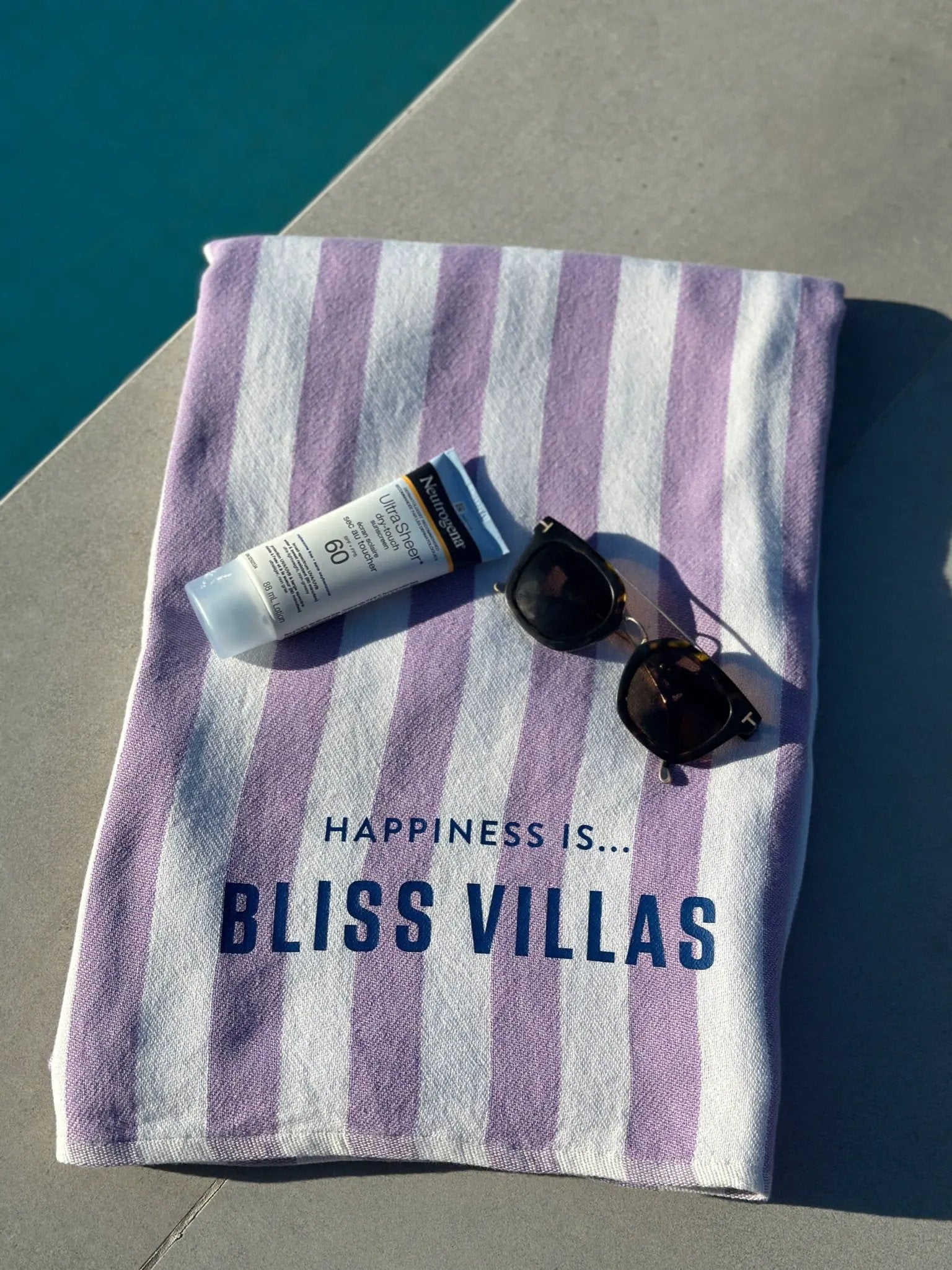 Custom Everywhere Towel, Striped Lilac by Custom Collection