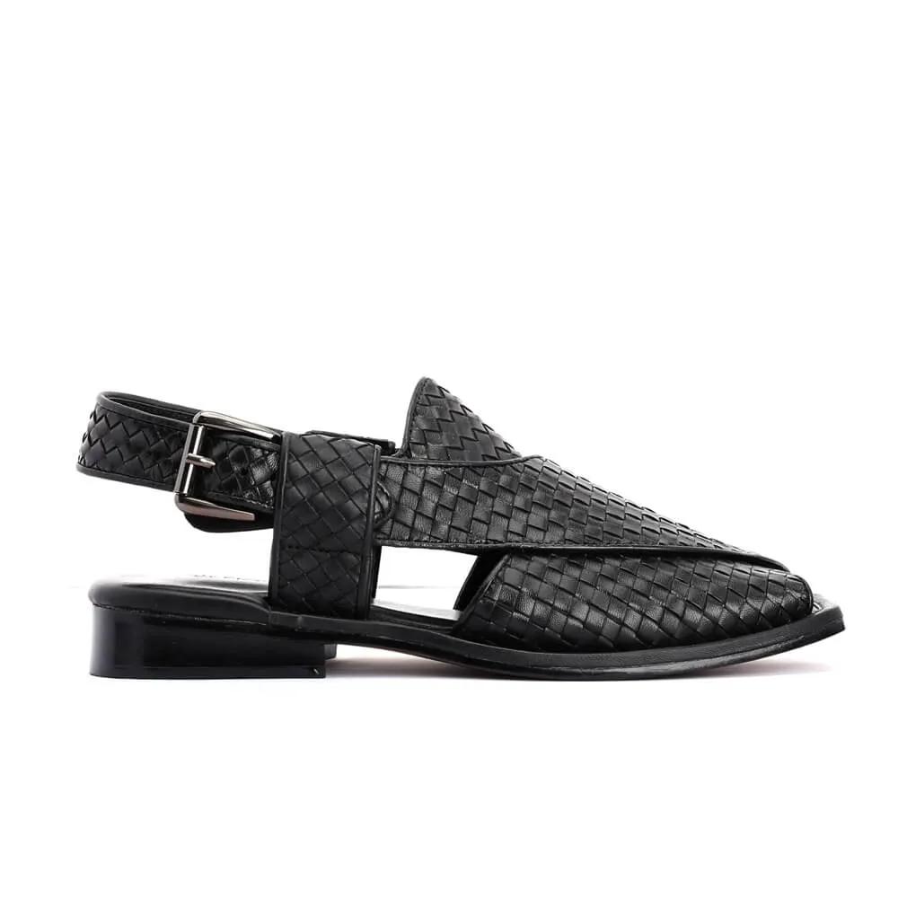 Lucas Handmade Leather Peshawari Chappal Sandals For Men Checkered Leather by Inland Leather