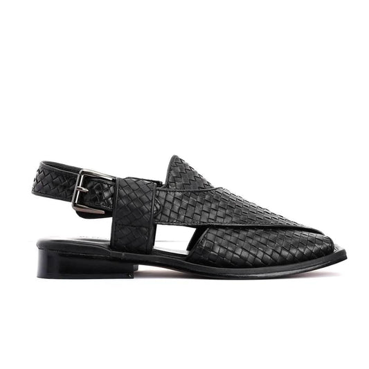 Lucas Handmade Leather Peshawari Chappal Sandals For Men Checkered Leather by Inland Leather
