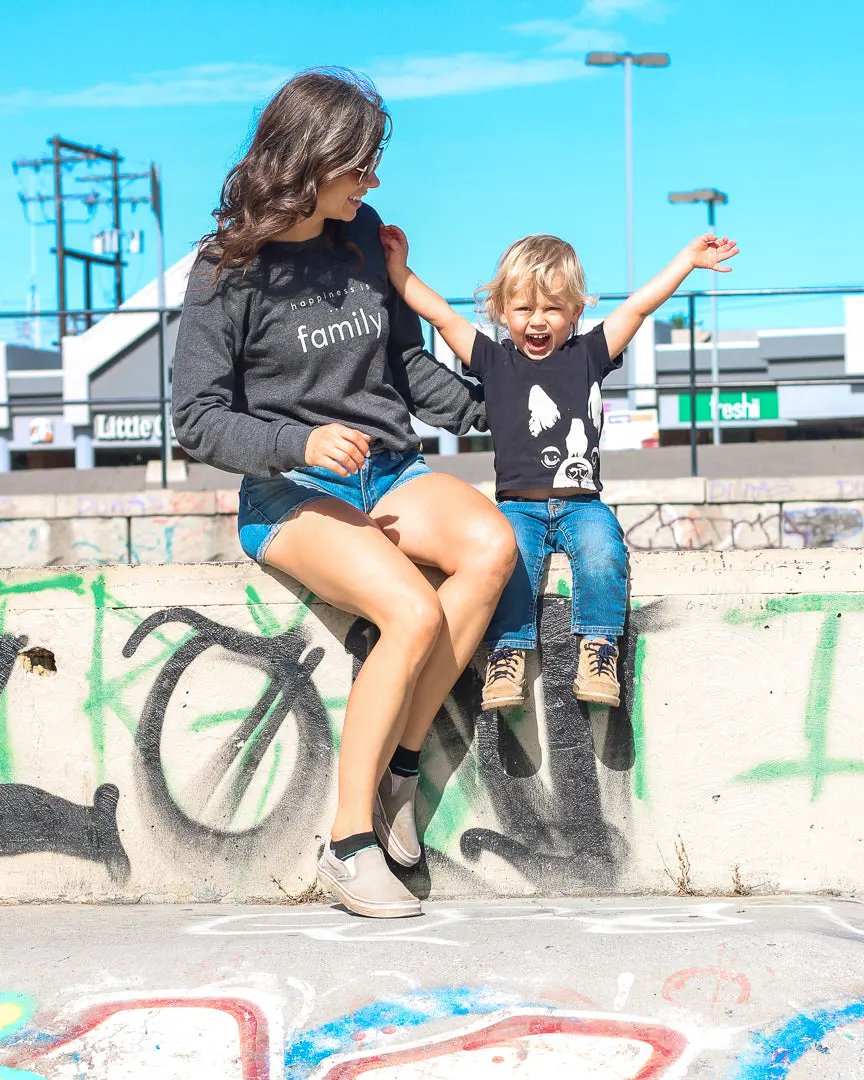 Women's Family Crew Sweatshirt, Charcoal by Family & Friends Collection