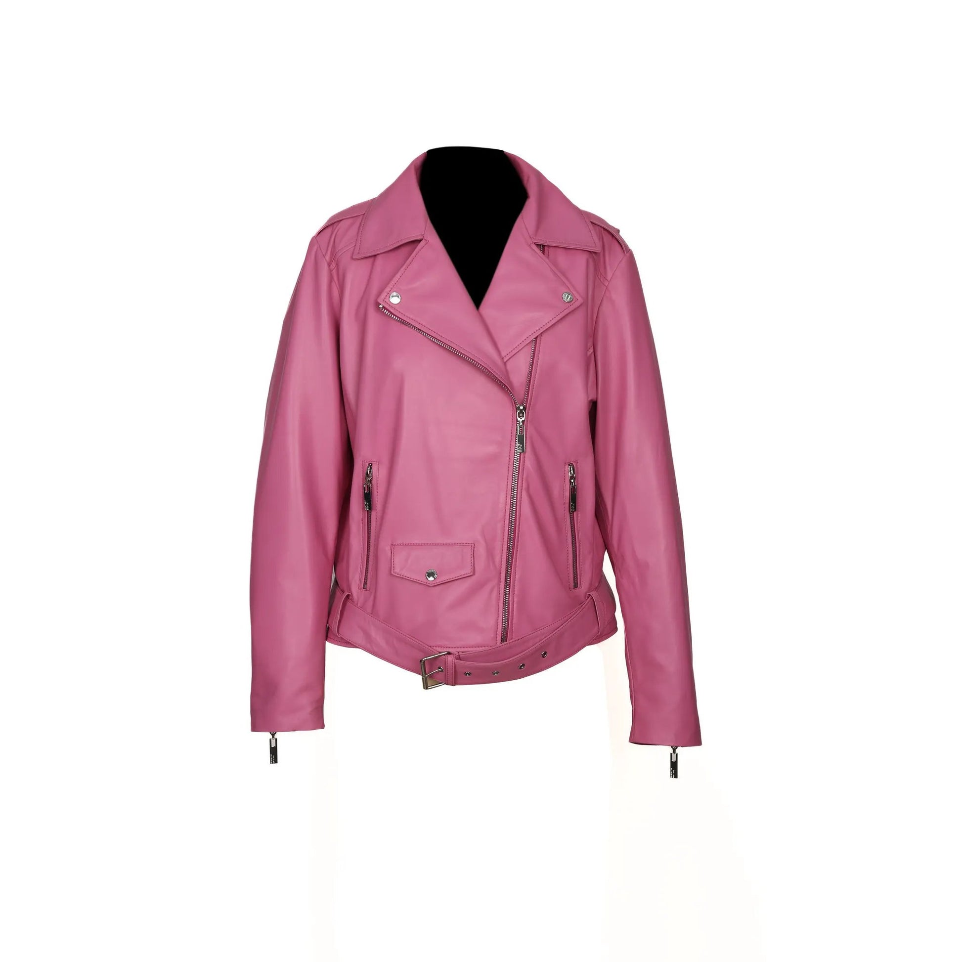 Becca Womens Pink Leather Jacket by Inland Leather Co