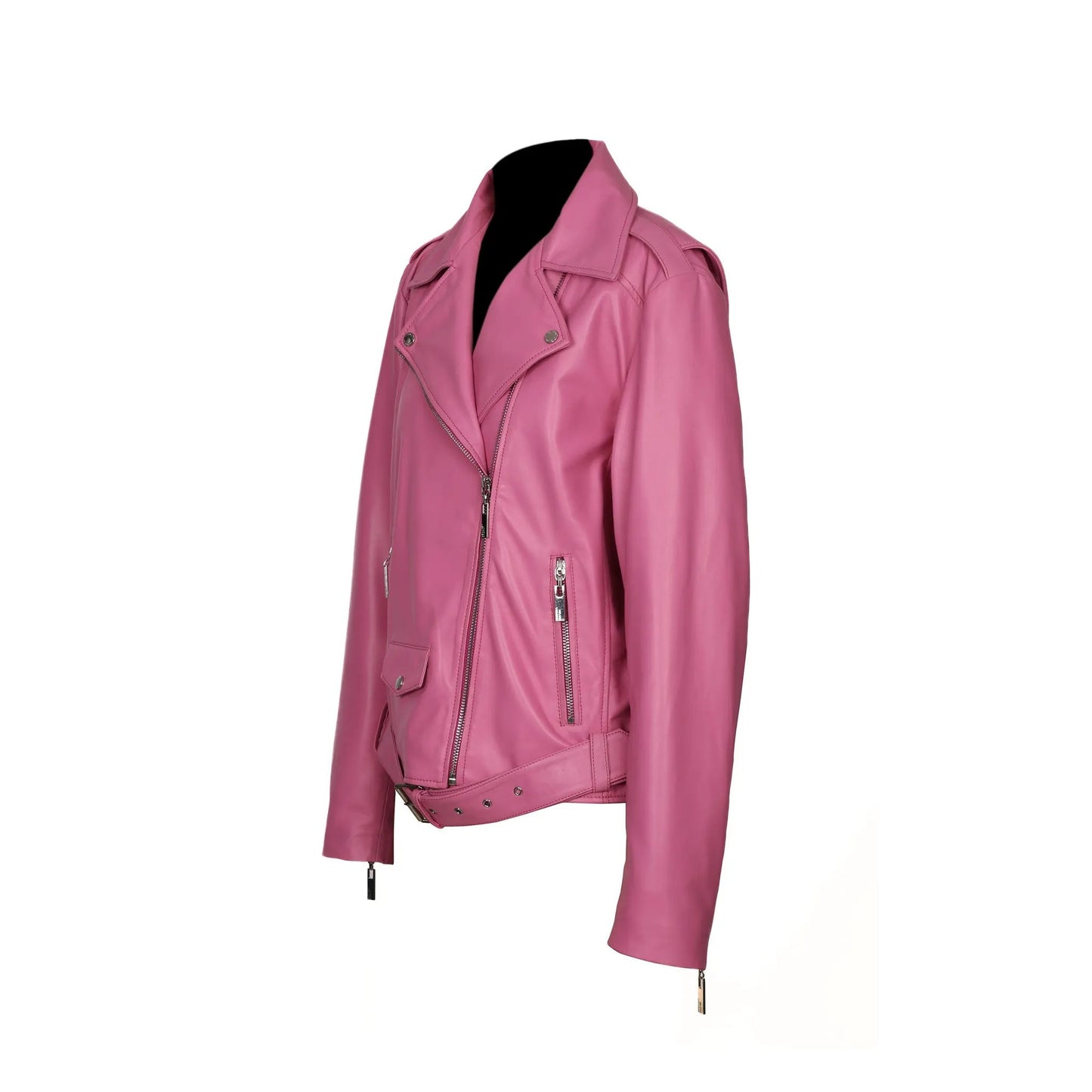 Becca Womens Pink Leather Jacket by Inland Leather Co