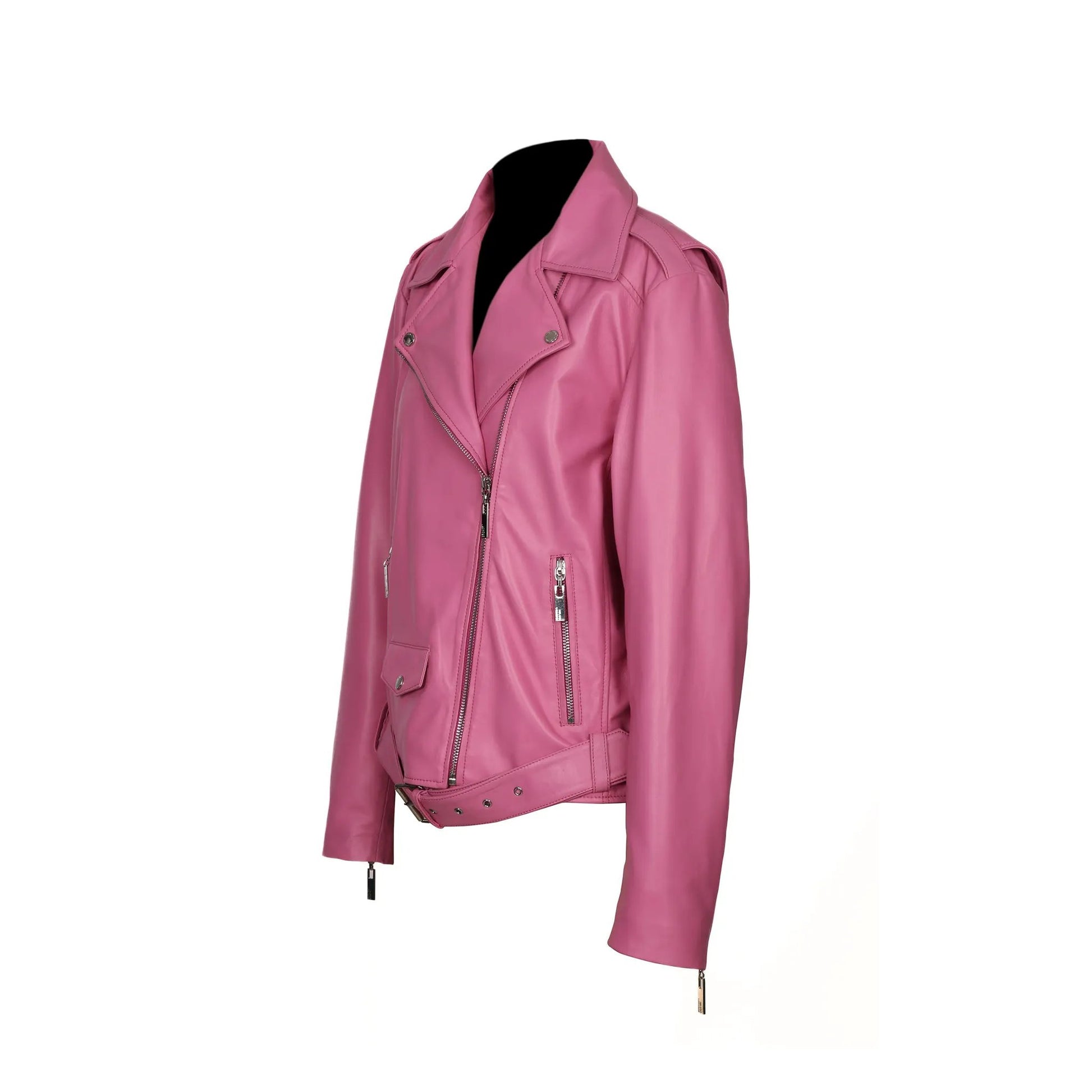 Becca Womens Pink Leather Jacket by Inland Leather Co