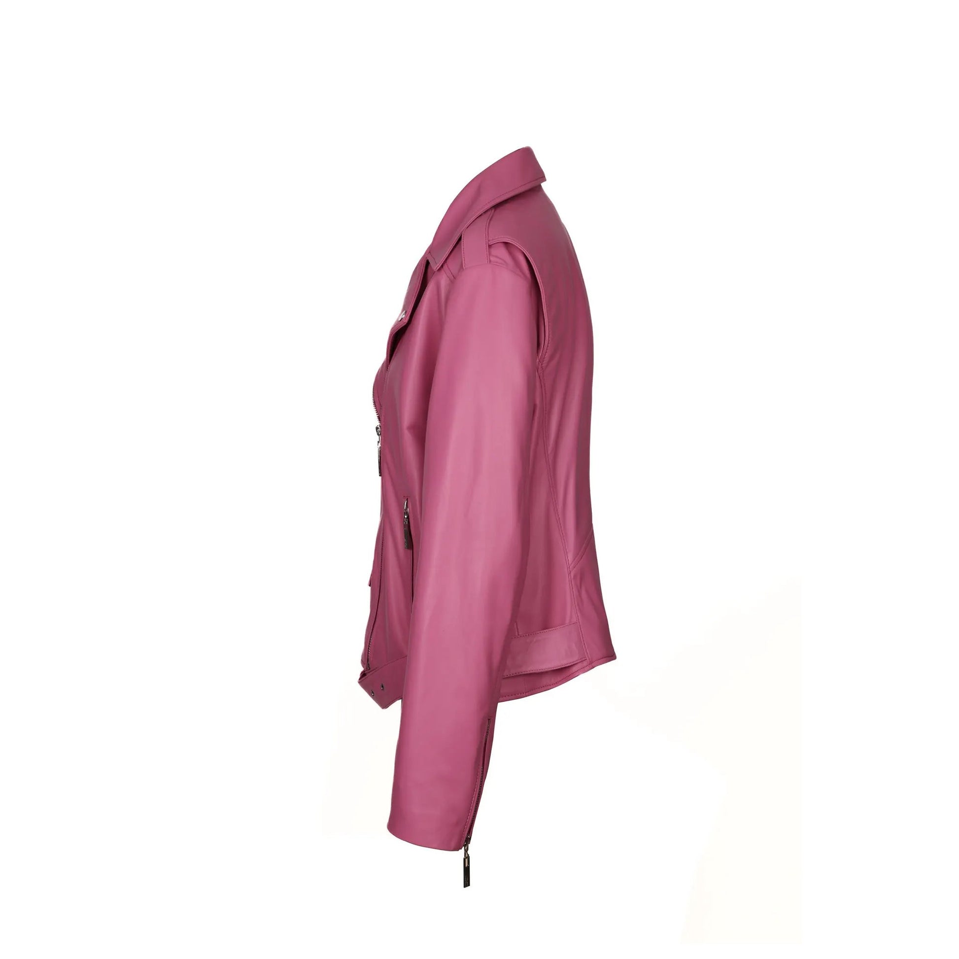 Becca Womens Pink Leather Jacket by Inland Leather Co