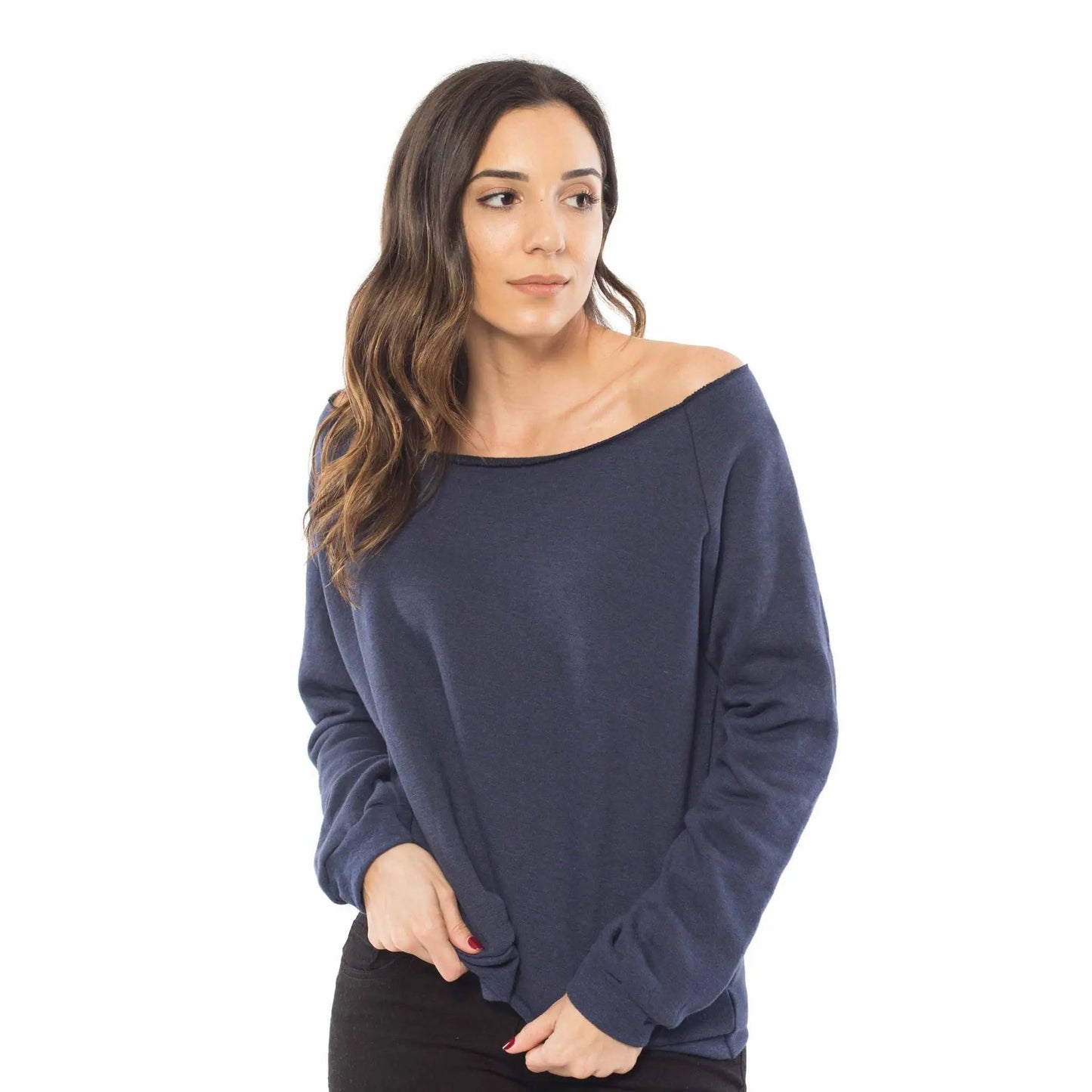 6007 - Women's Fleece Off Shoulder Pullover Sweatshirt by POS Wholesale