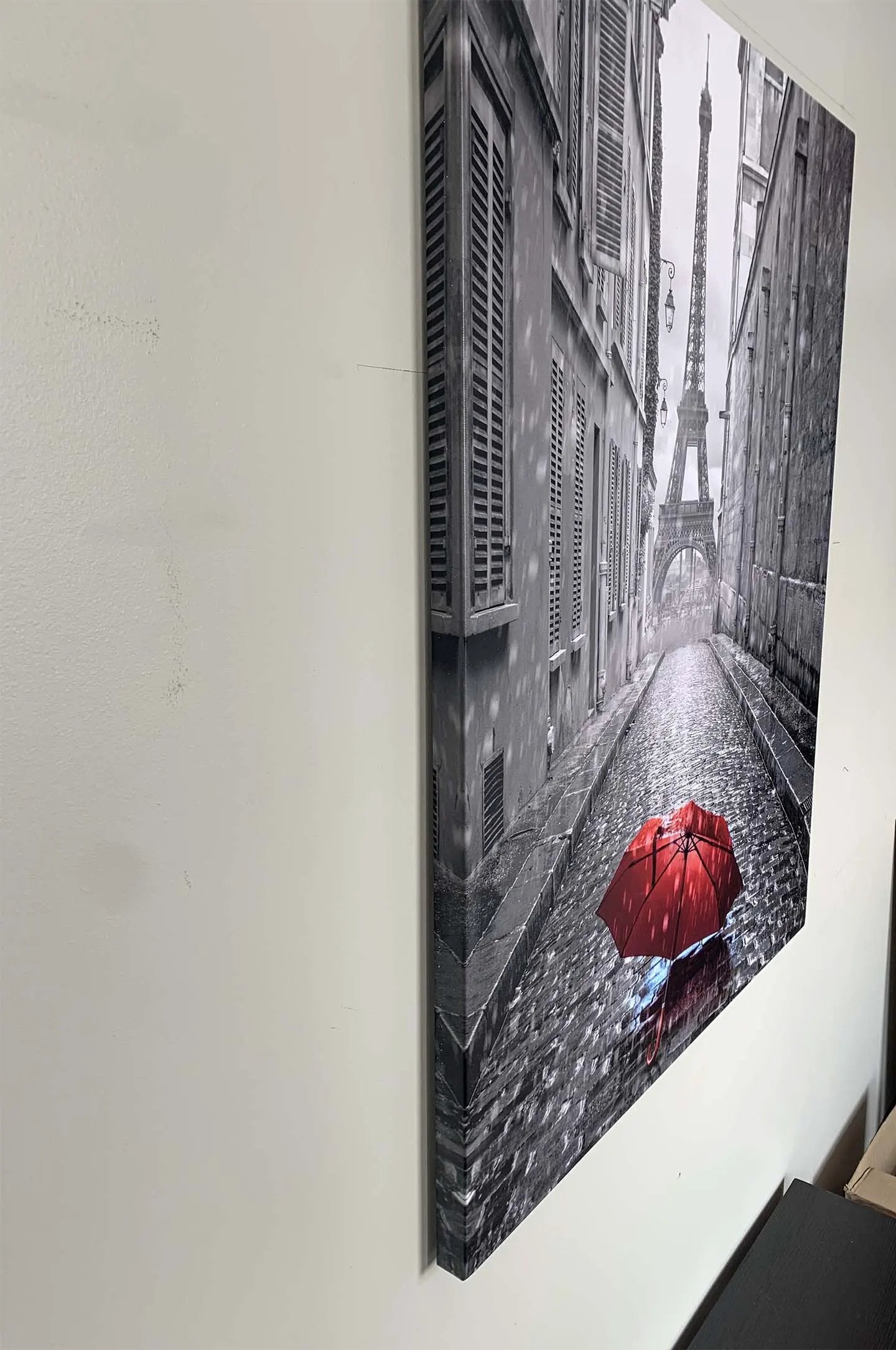 Canvas Wall Art-Red Umbrella Eiffel Tower-Printed Artwork by Gtaart.ca
