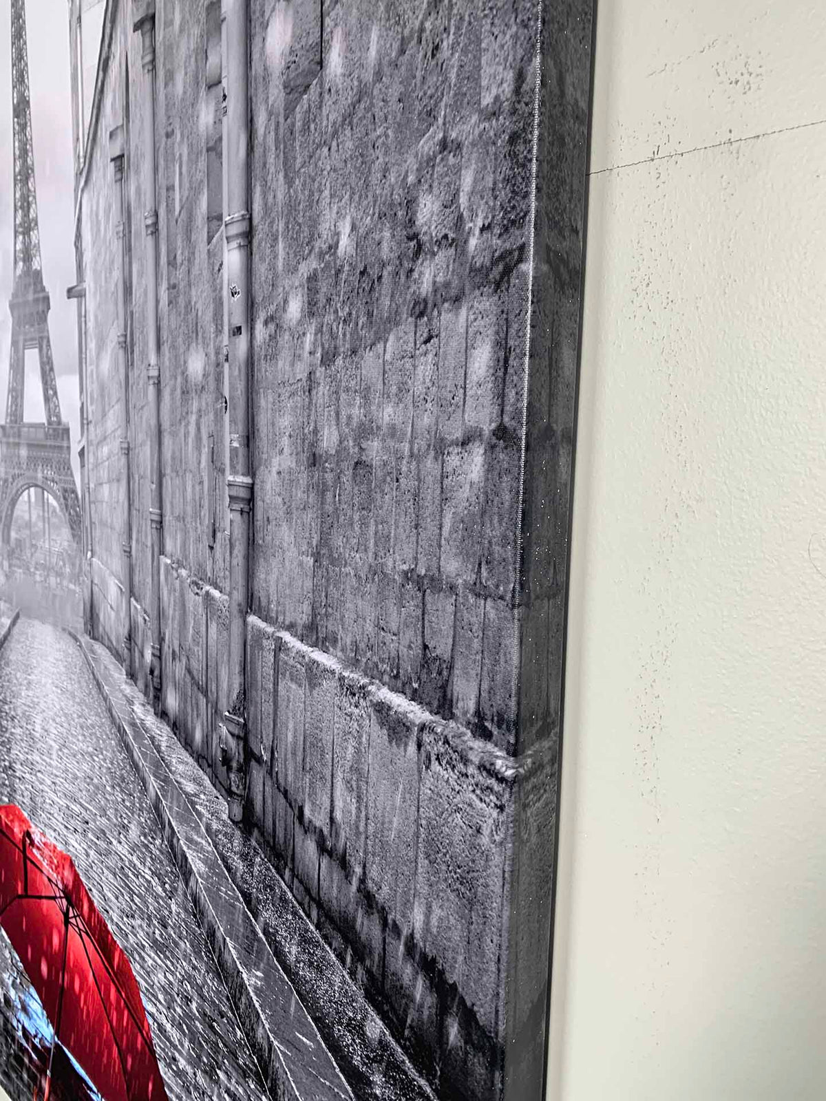 Canvas Wall Art-Red Umbrella Eiffel Tower-Printed Artwork by Gtaart.ca