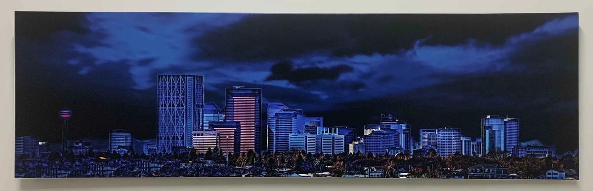 Canvas Print-Calgary in Blue-Wall Art by Gtaart.ca