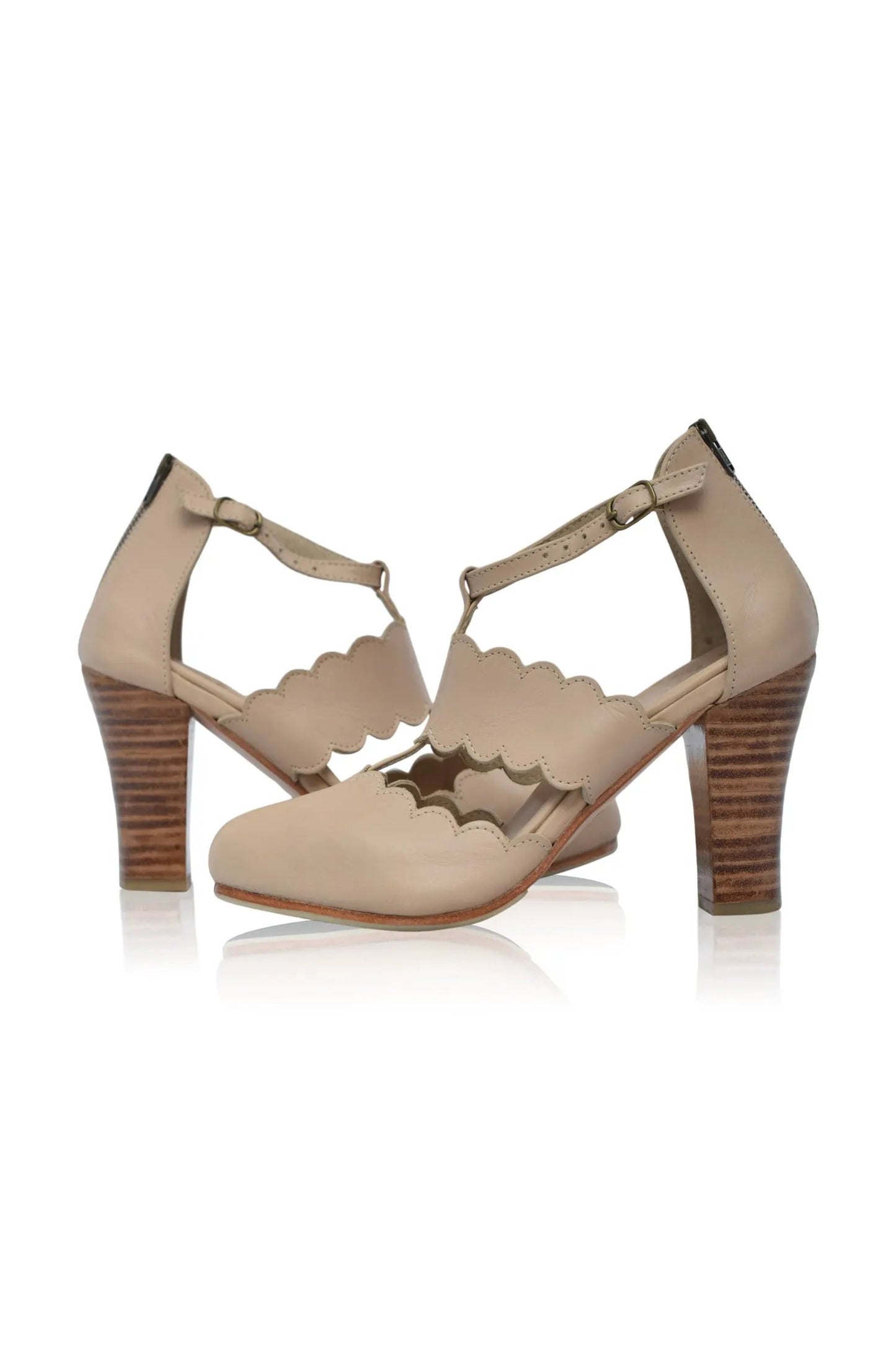 Incognito T-Strap Leather Heels by ELF