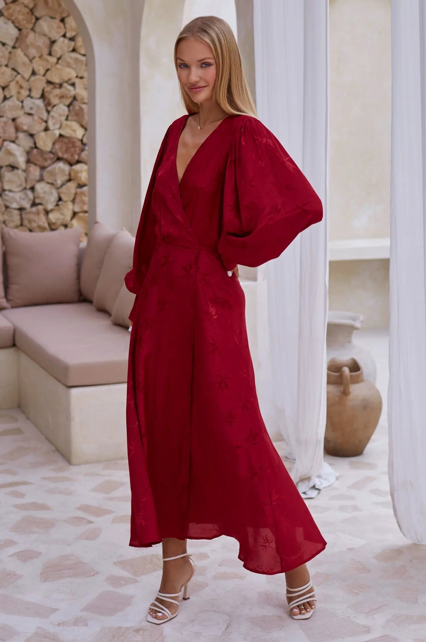 Isabella Long Sleeve Wrap Dress (Sale) by Partner Label