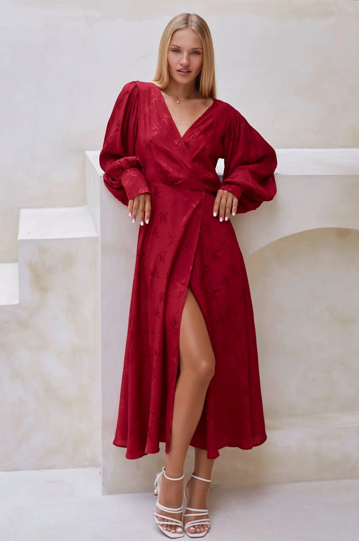 Isabella Long Sleeve Wrap Dress (Sale) by Partner Label