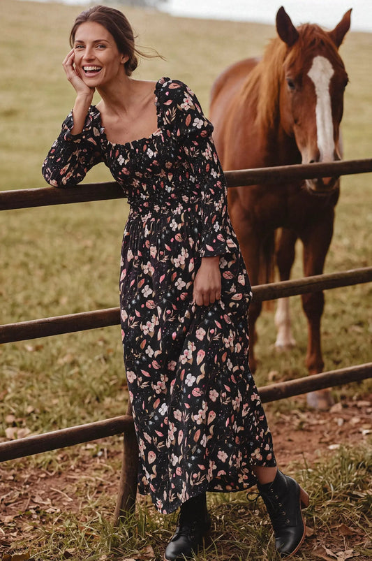 Ivy Lane Smocked Ruffle Maxi Dress by ELF