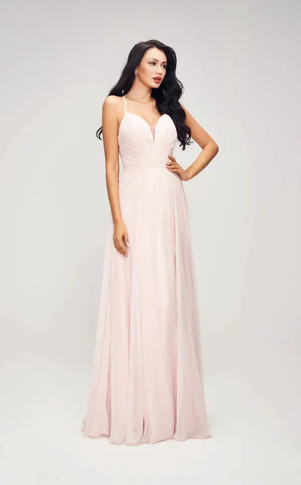 Tux-USA J17039 A-Line Long Dress For Women With V-Neck Sleeveless Elegant by Tux-USA