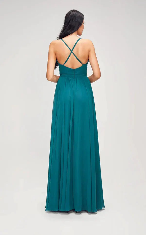 Tux-USA J17039 A-Line Long Dress For Women With V-Neck Sleeveless Elegant by Tux-USA